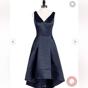 Babaroni Hannah, Navy Satin High Low Dress. Size8/10 please check measurements.